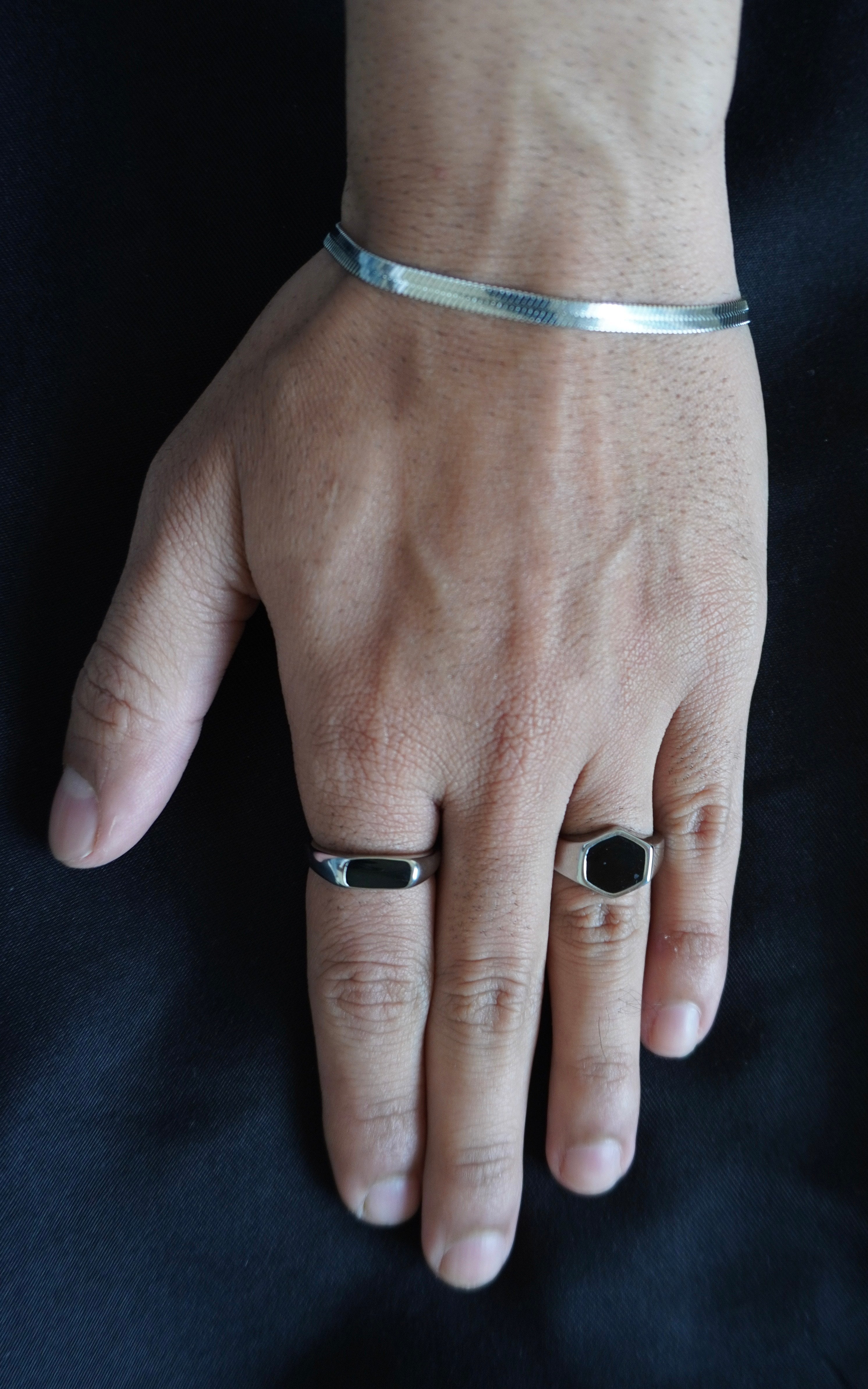 Silver snake Chain Bracelet (Adjustable 17+5cm)