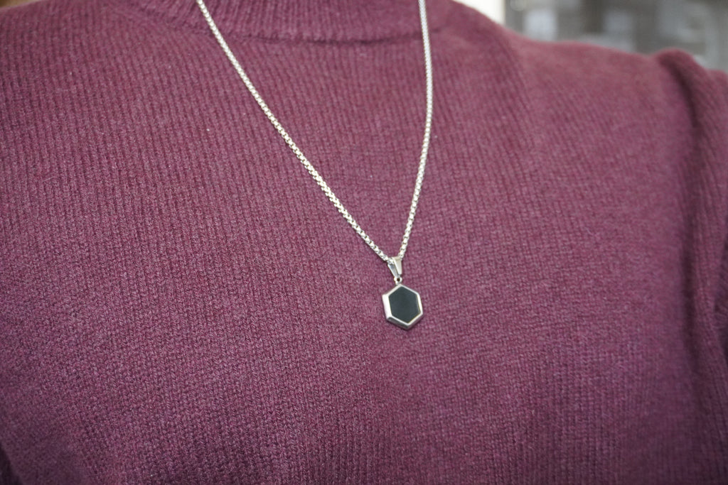 Hexagonal Enamel Pendant 60cm