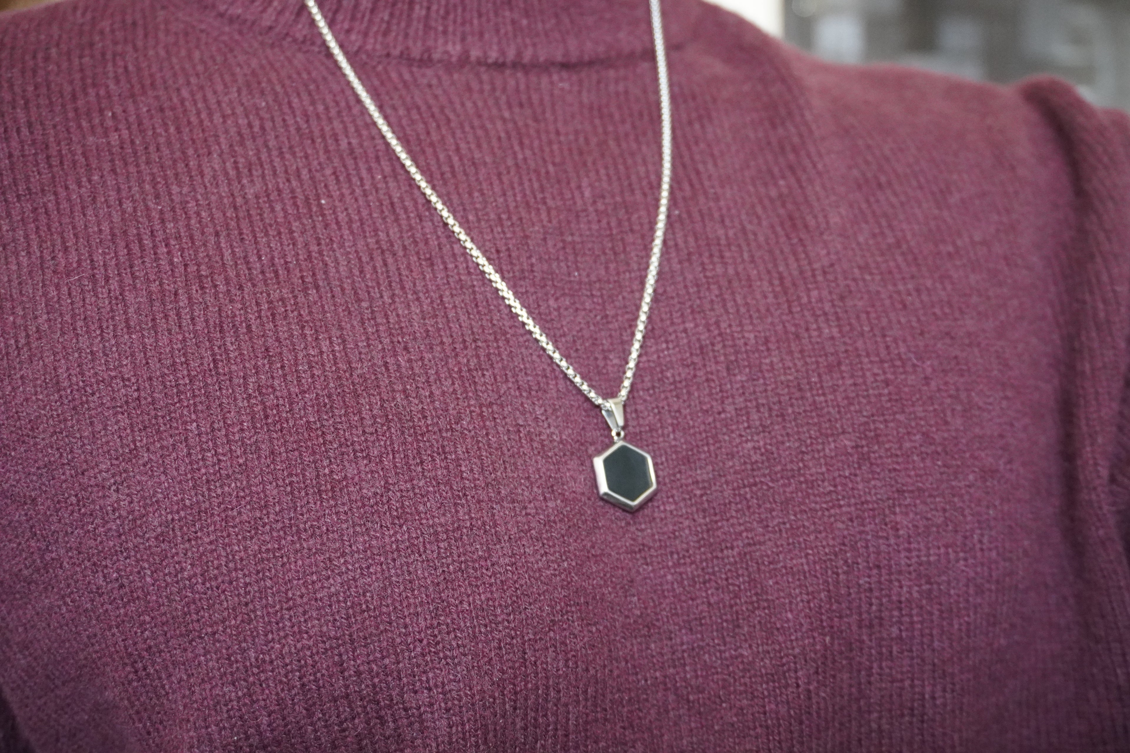 Hexagonal Enamel Pendant 60cm