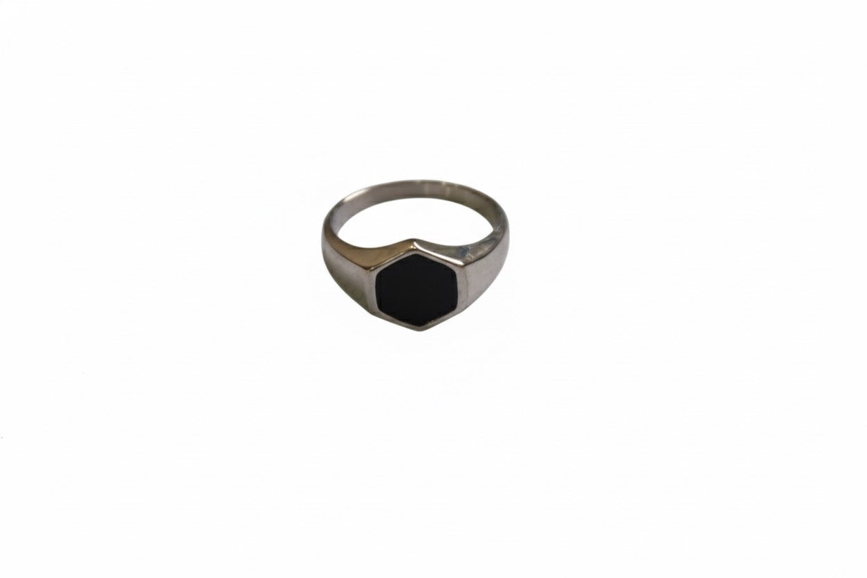 Hexagonal Signet Ring (Glossy Matte Stamp)