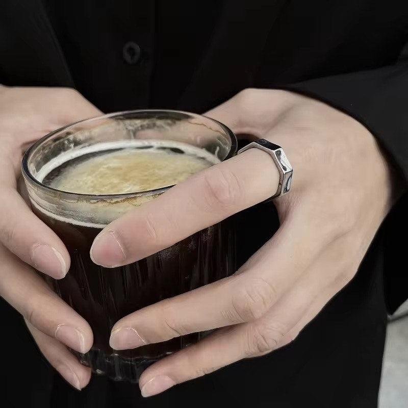 Octagonal Polished Band Ring