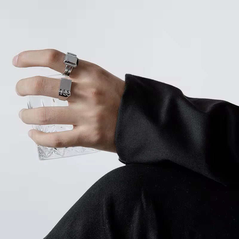 3 small rings Rectangular Band