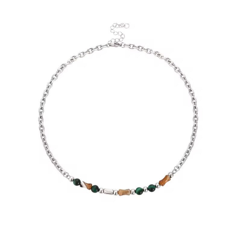 42+5cm Bamboo Colorblock Beaded necklace